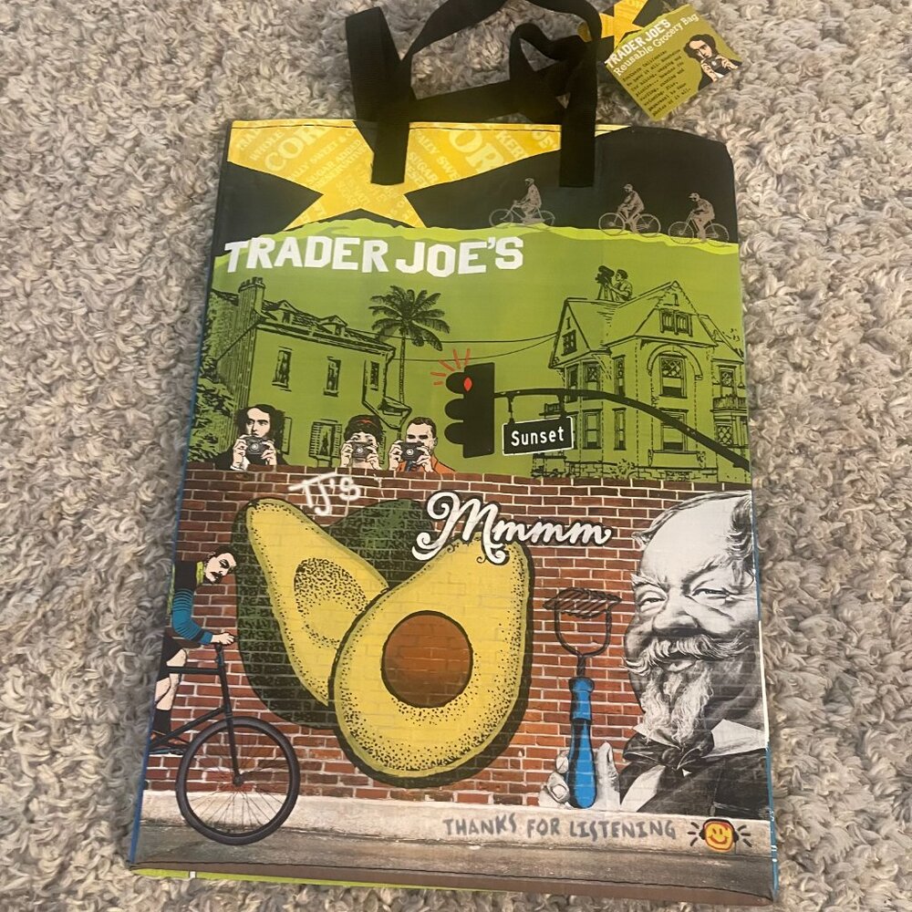 Trader Joe’s Reusable Grocery Bags Lot Of 2 California Avocado NWT - Picture 3 of 10